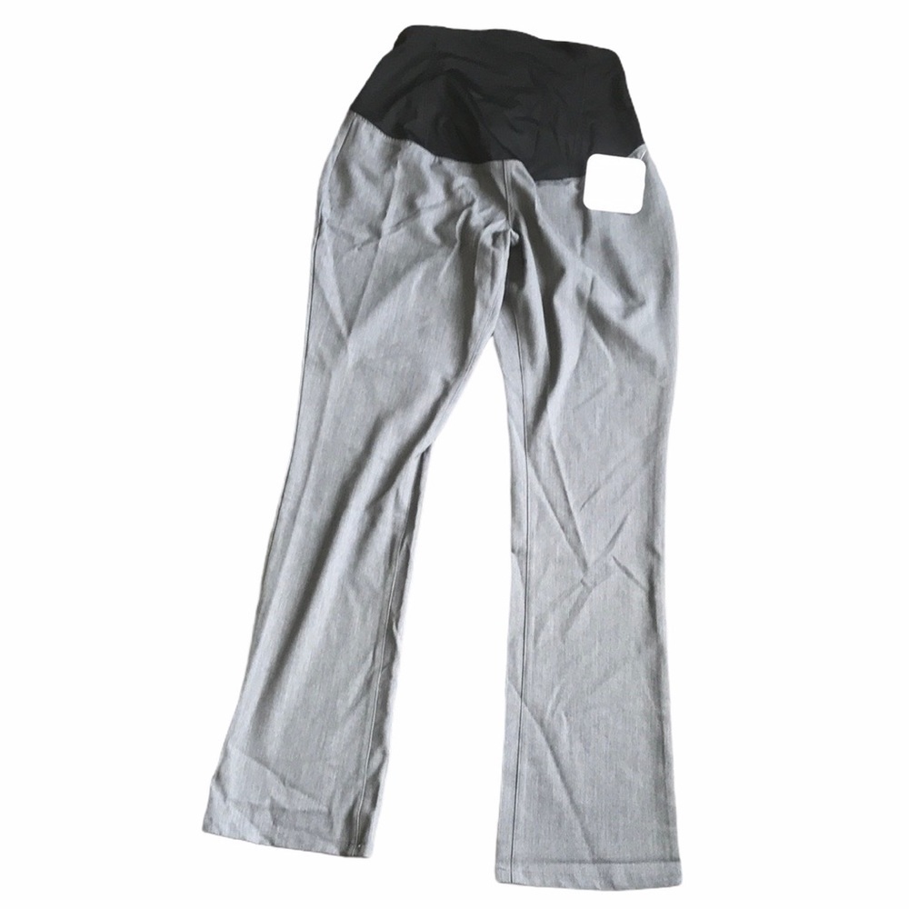 ISABEL maternity gray crossover panel pants 6